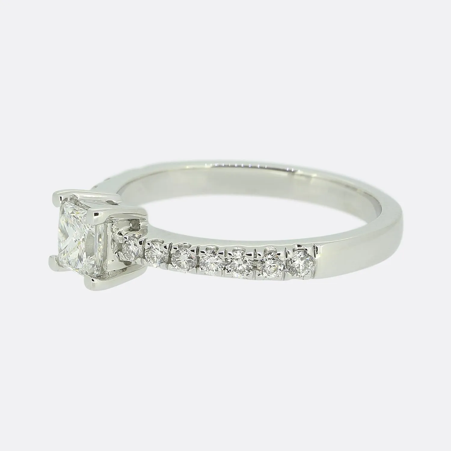 0.22 Carat Princess Cut Diamond Solitaire Ring