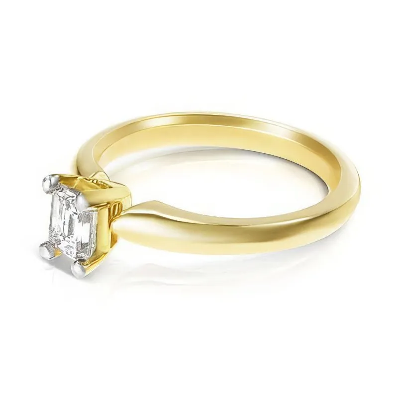 0.35-1.50 CT Emerald Cut Diamonds - Solitaire Ring