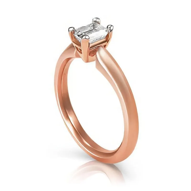 0.35-1.50 CT Emerald Cut Diamonds - Solitaire Ring