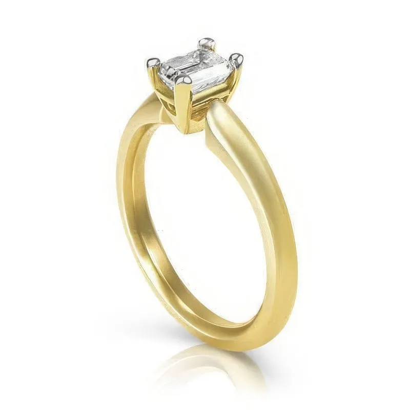 0.35-1.50 CT Emerald Cut Diamonds - Solitaire Ring