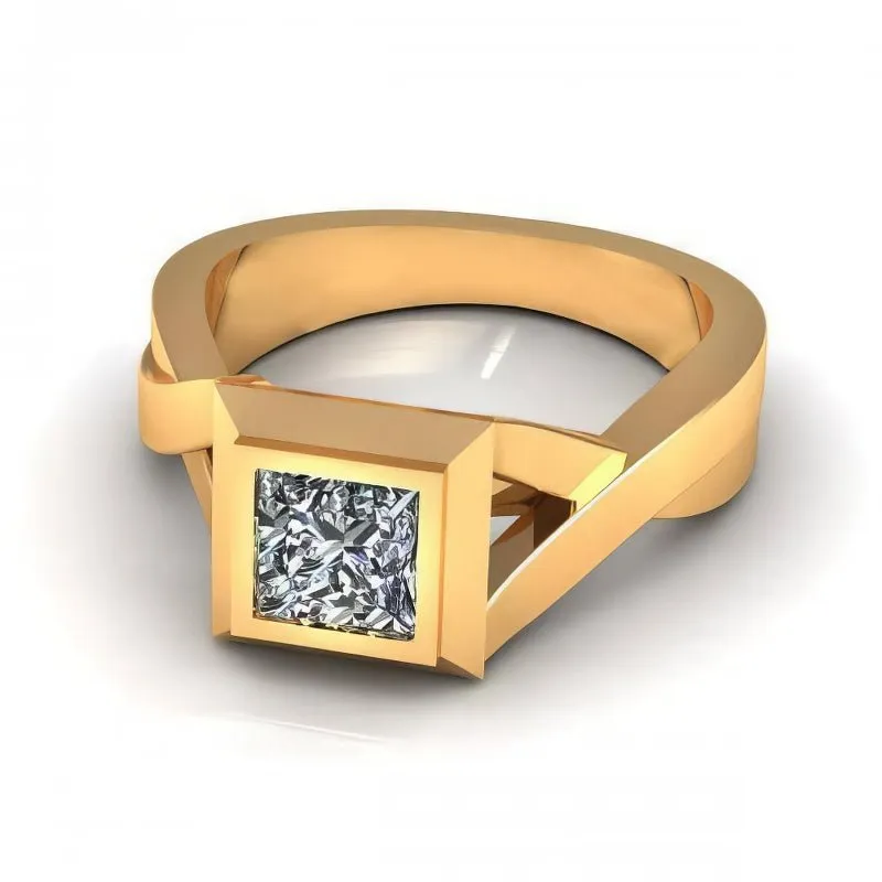 0.35-1.50 CT Princess Cut Diamonds - Solitaire Ring