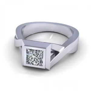 0.35-1.50 CT Princess Cut Diamonds - Solitaire Ring