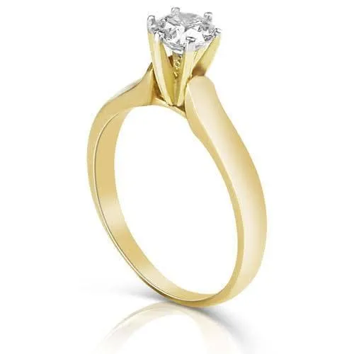 0.35-1.50 CT Round Cut Diamonds - Solitaire Ring