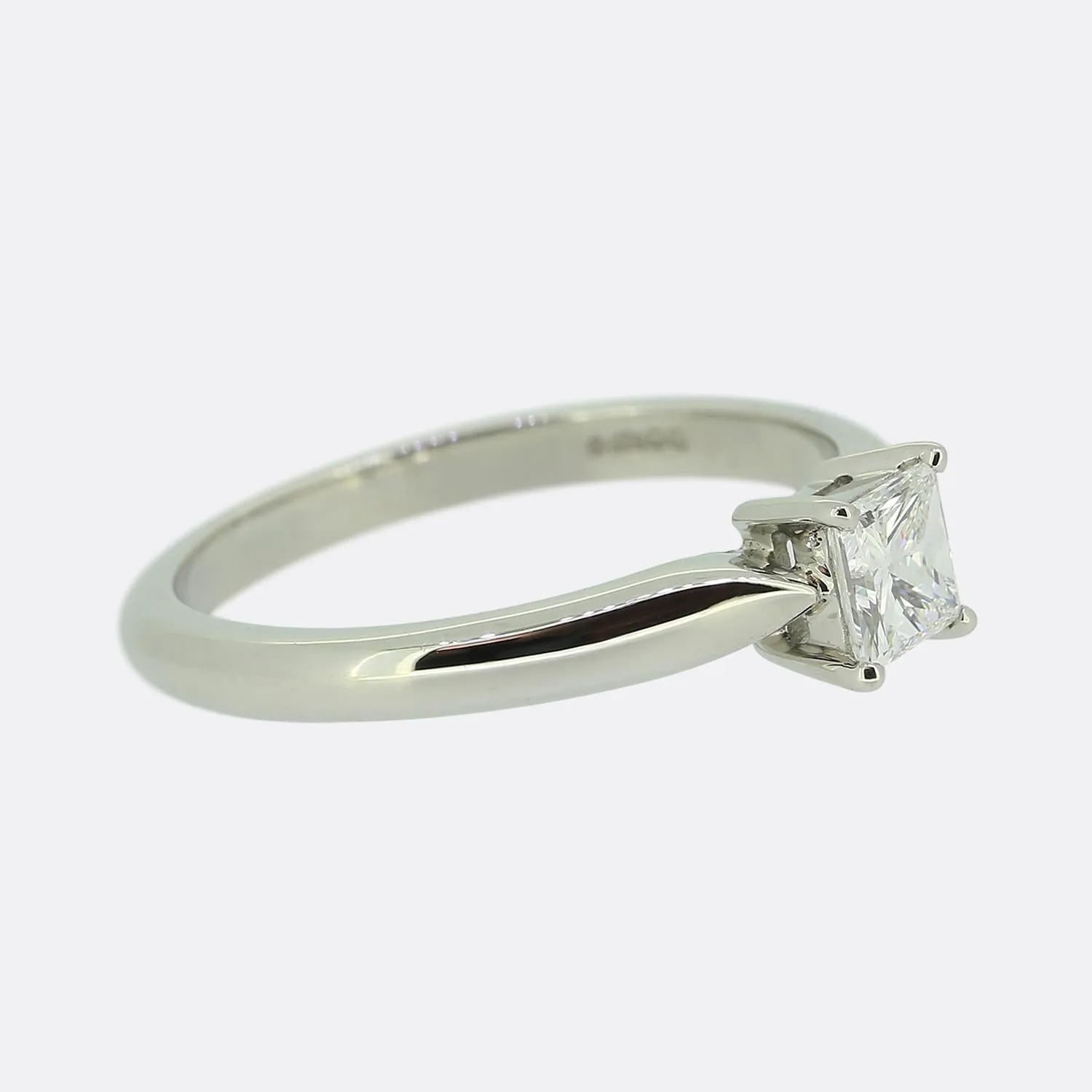 0.40 Carat Princess Cut Diamond Solitaire Engagement Ring