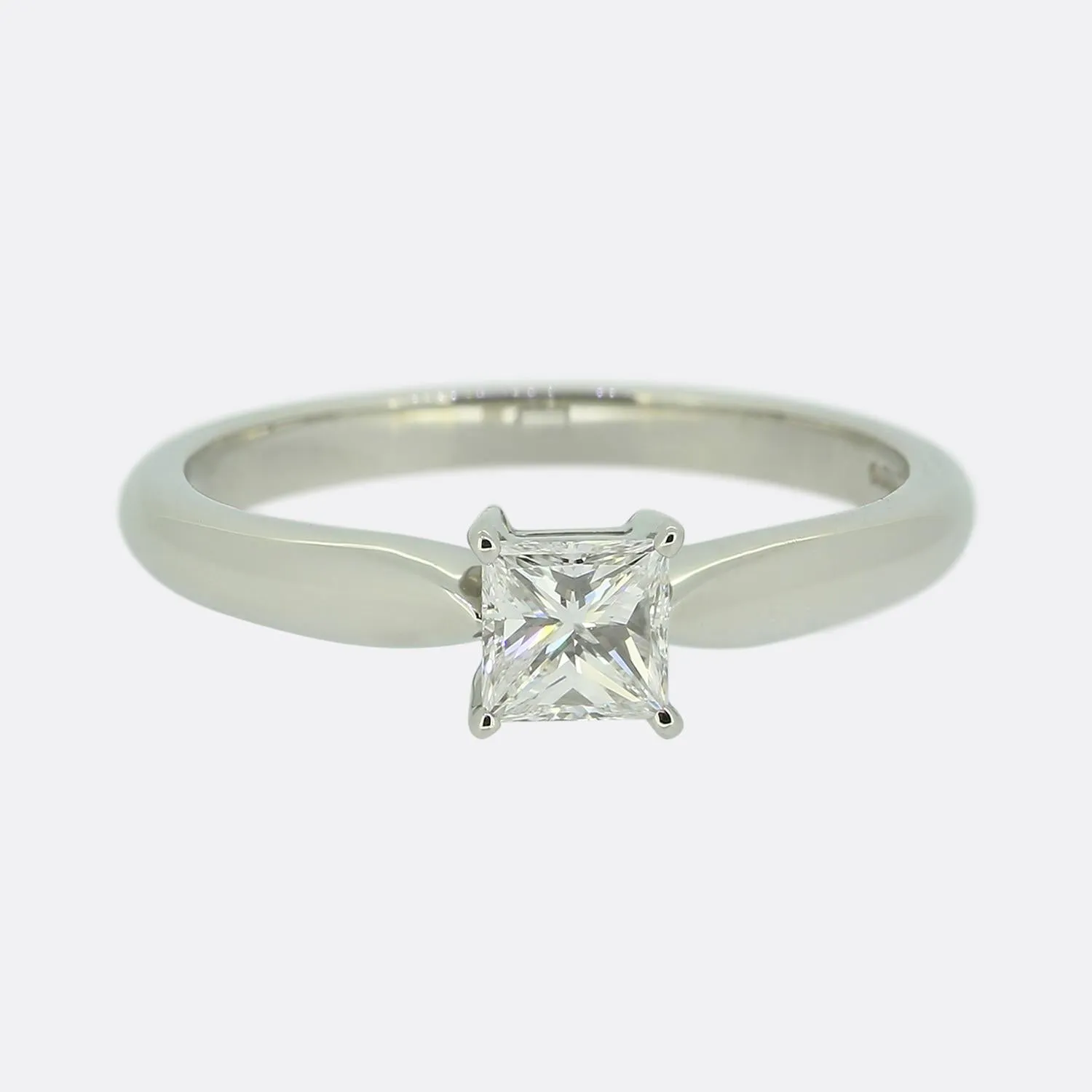 0.40 Carat Princess Cut Diamond Solitaire Engagement Ring