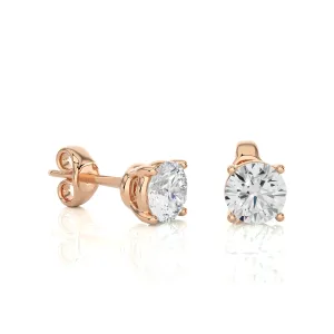 1.00 cts Round Earring Stud Modern