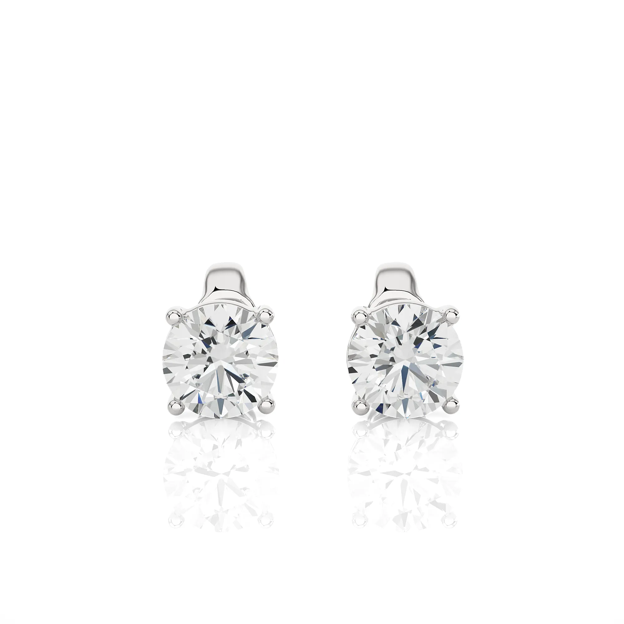 1.00 cts Round Earring Stud Modern