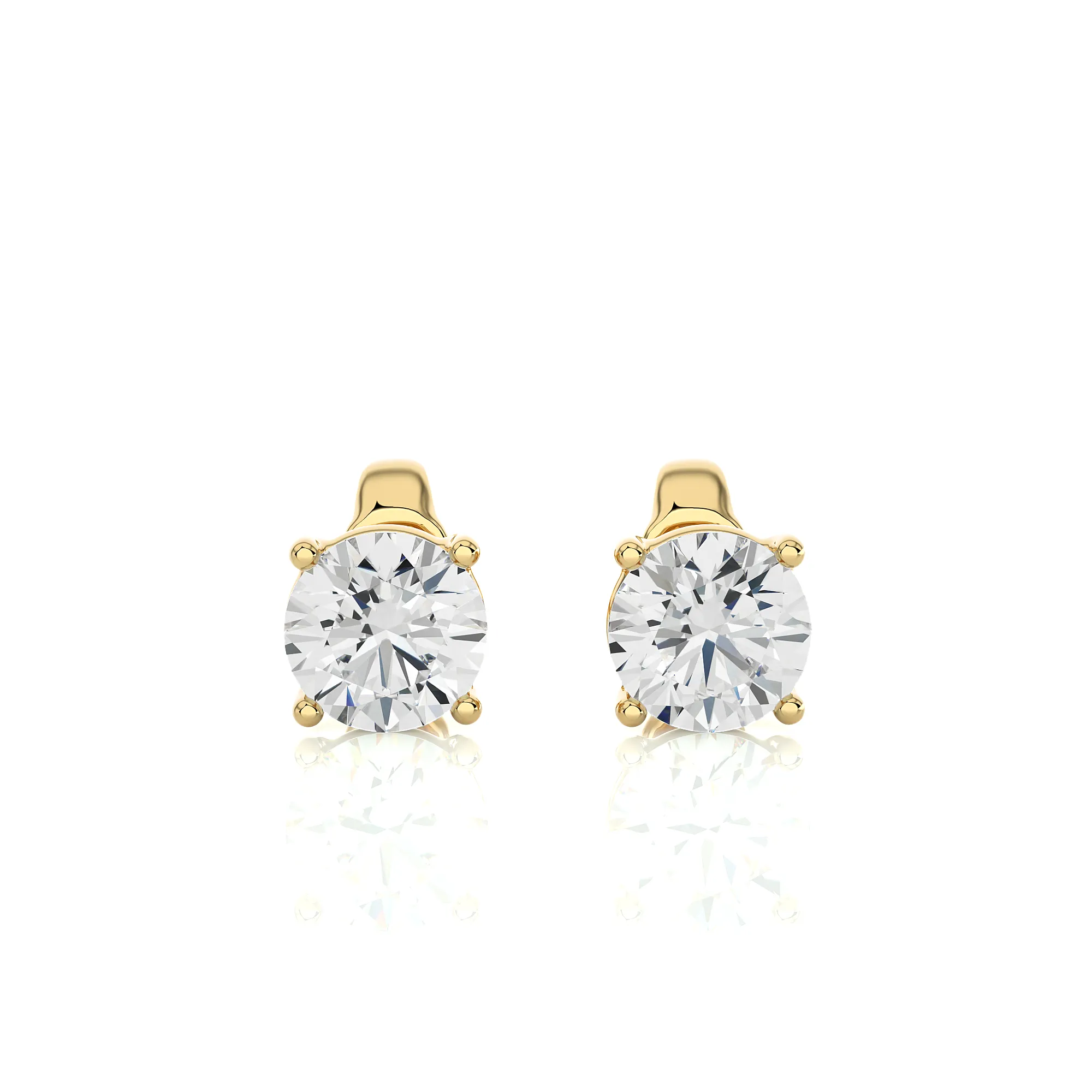 1.00 cts Round Earring Stud Modern