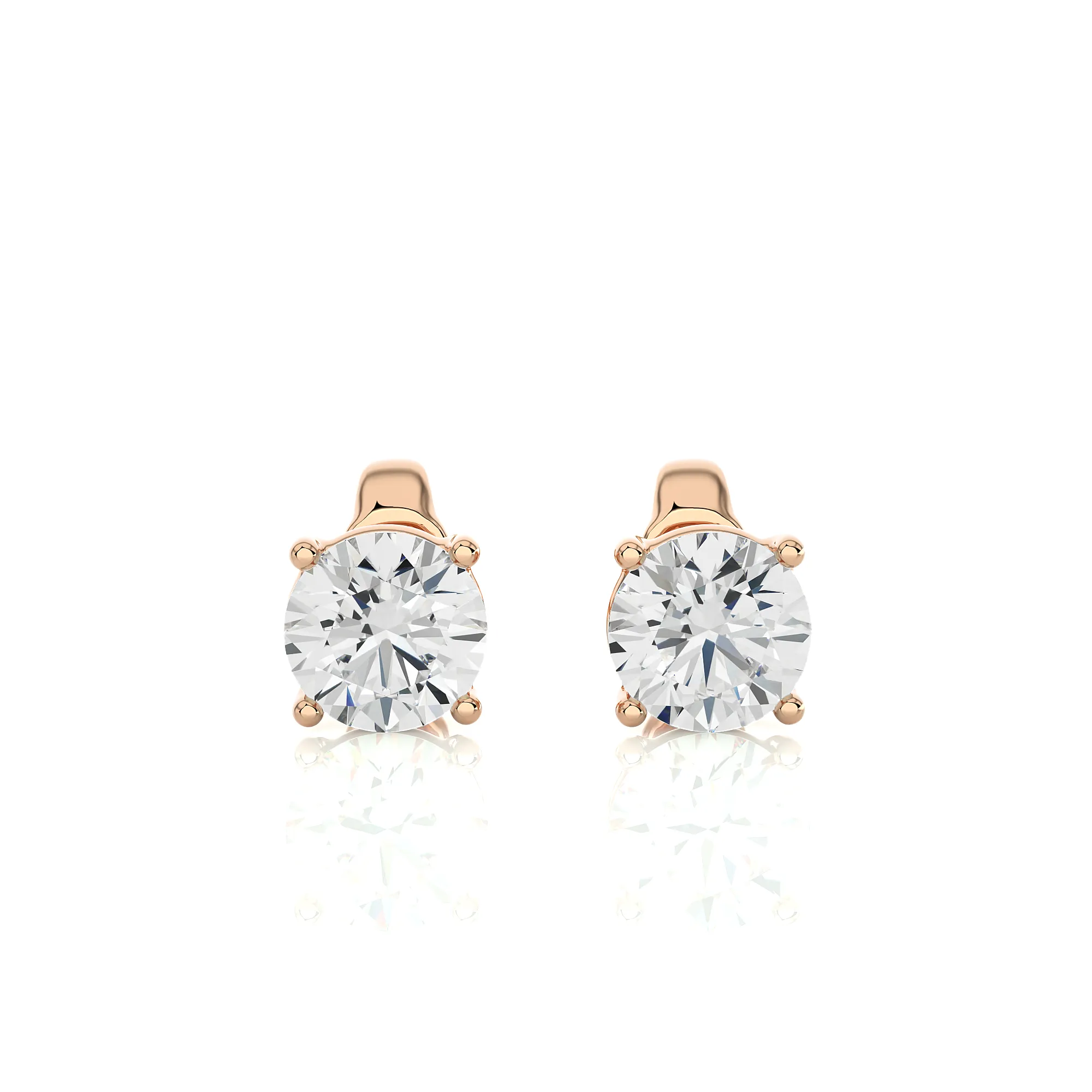 1.00 cts Round Earring Stud Modern