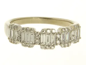 1.08ct Round & Baguette Diamond Band Ring