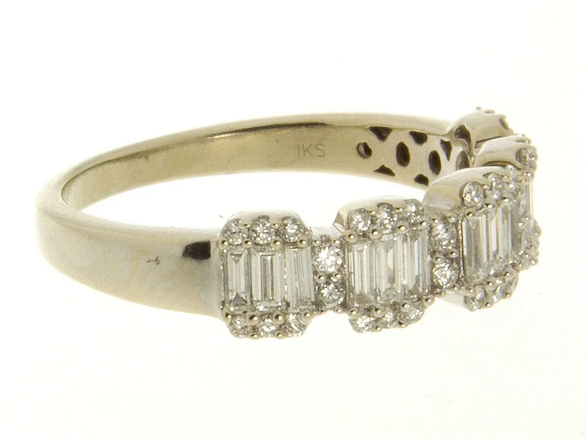 1.08ct Round & Baguette Diamond Band Ring