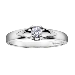 10K White Gold (0.04ct - 0.14ct) Canadian Diamond Solitare Promise Ring