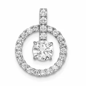 10K White Gold Tiara Collection C.Z Pendant