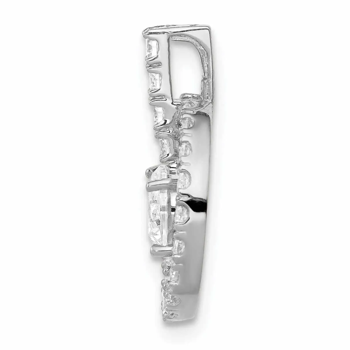 10K White Gold Tiara Collection C.Z Pendant