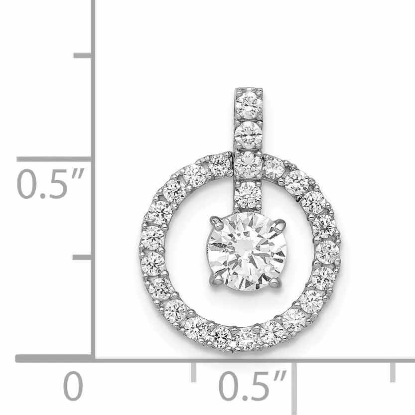 10K White Gold Tiara Collection C.Z Pendant