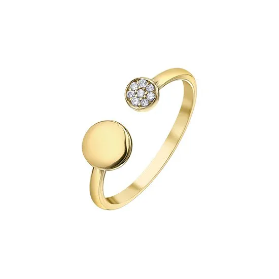 10K Yellow Gold (0.04ct) Diamond Contemporary Ring