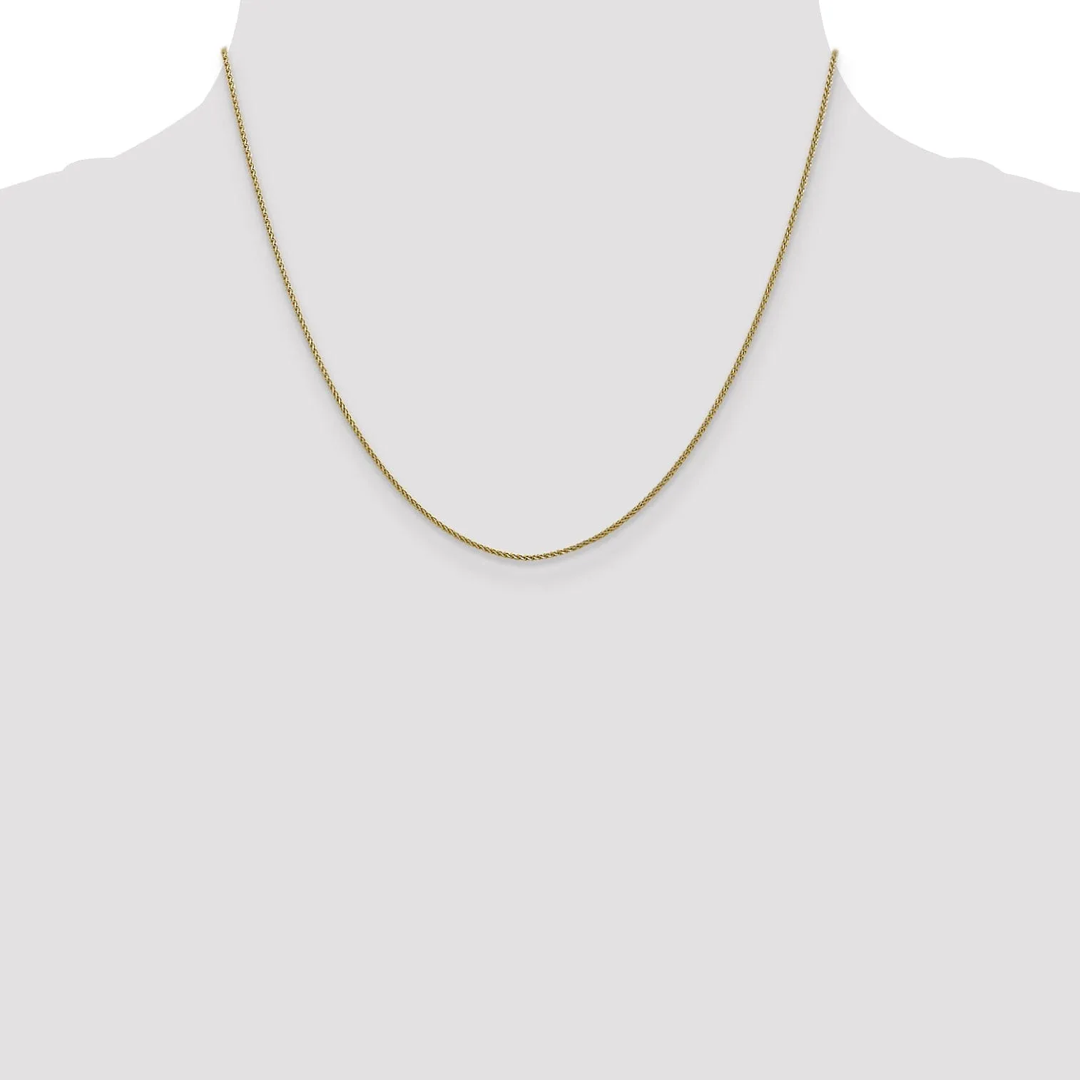 10k Yellow Gold 1mm D.C Wheat Chain