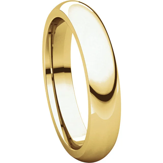 10k Yellow Gold 4mm Comfort Fit Band, Size 7.5