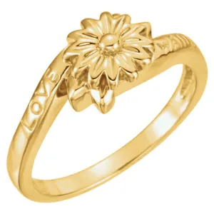 10k Yellow Gold Love Waits Chastity Ring without Packaging, Size 6