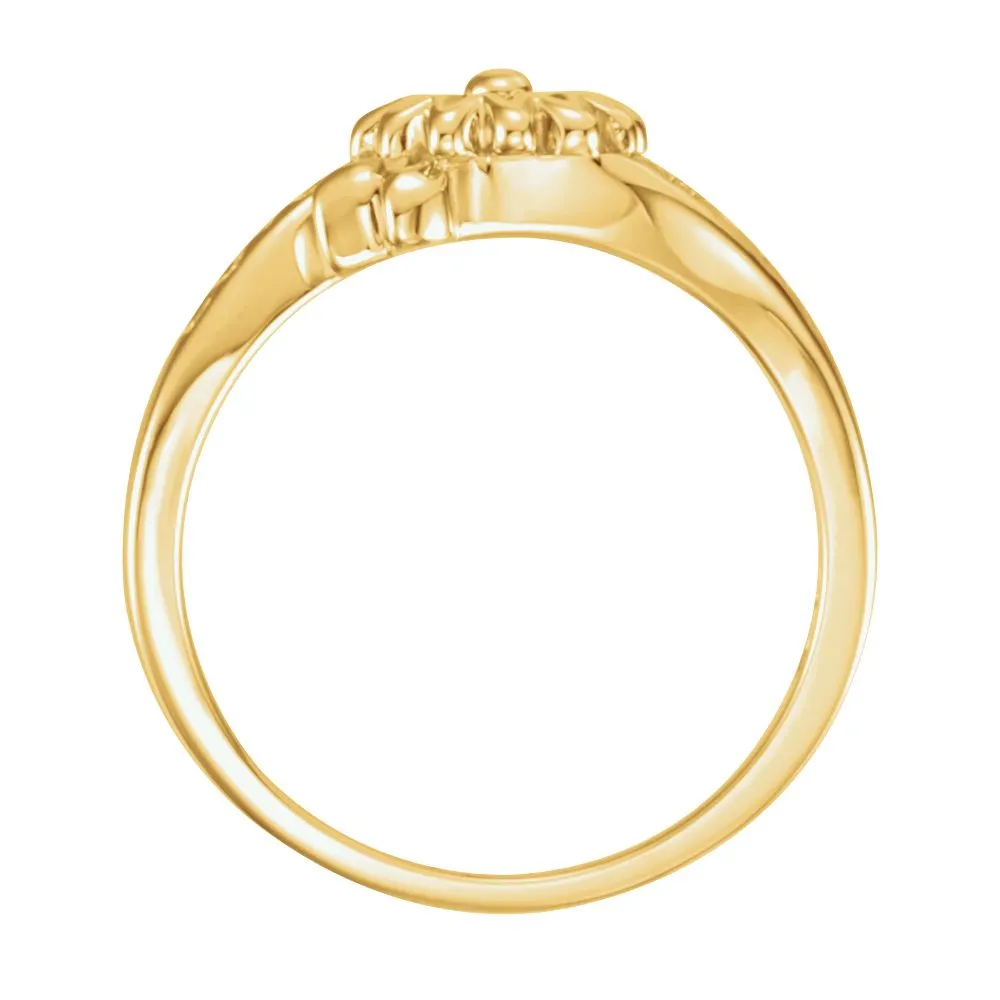 10k Yellow Gold Love Waits Chastity Ring without Packaging, Size 6