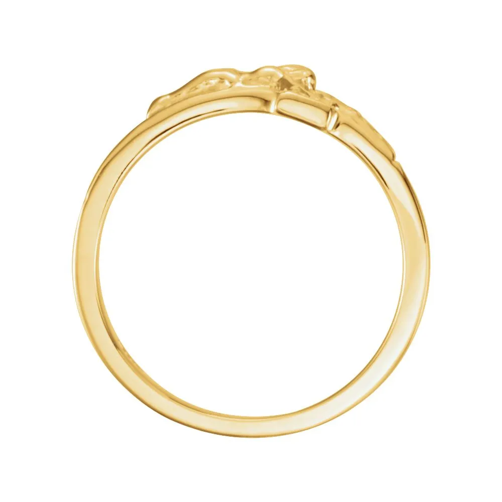 10k Yellow Gold Men's Crucifix Chastity Ring Size 10
