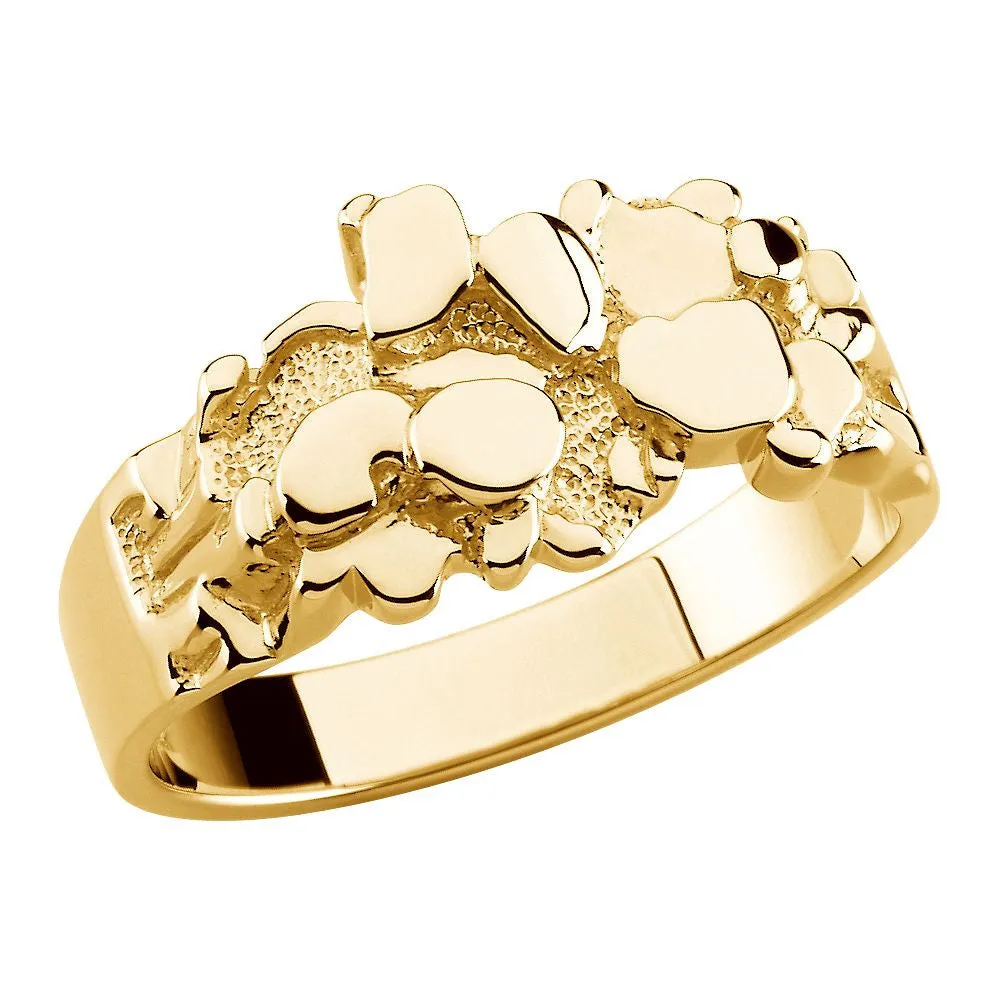10k Yellow Gold Nugget Ring Mounting, Size 11
