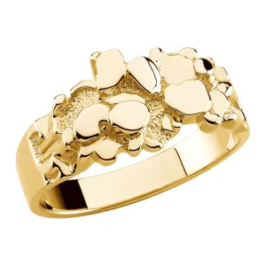 10k Yellow Gold Nugget Ring Mounting, Size 11