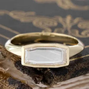 1.13ct Octagonal Step Cut Diamond Bezel Ring, GIA G VS2