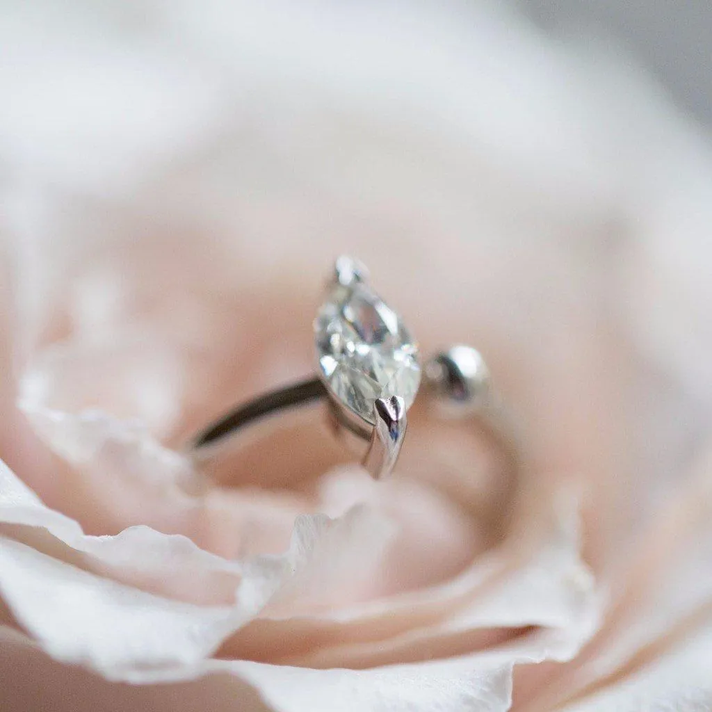 12x6mm Marquise Center Solitaire Detached Ring