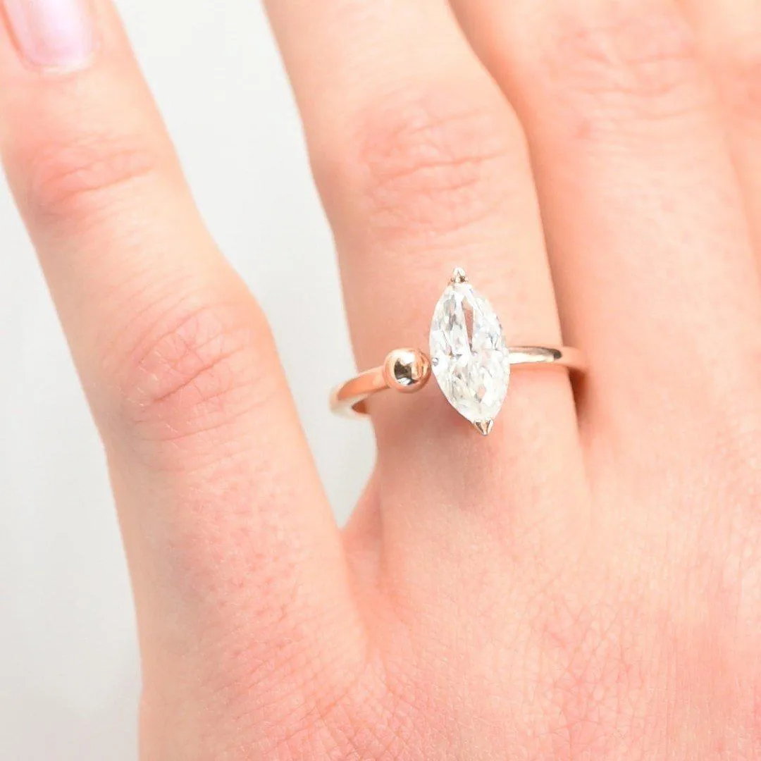 12x6mm Marquise Center Solitaire Detached Ring