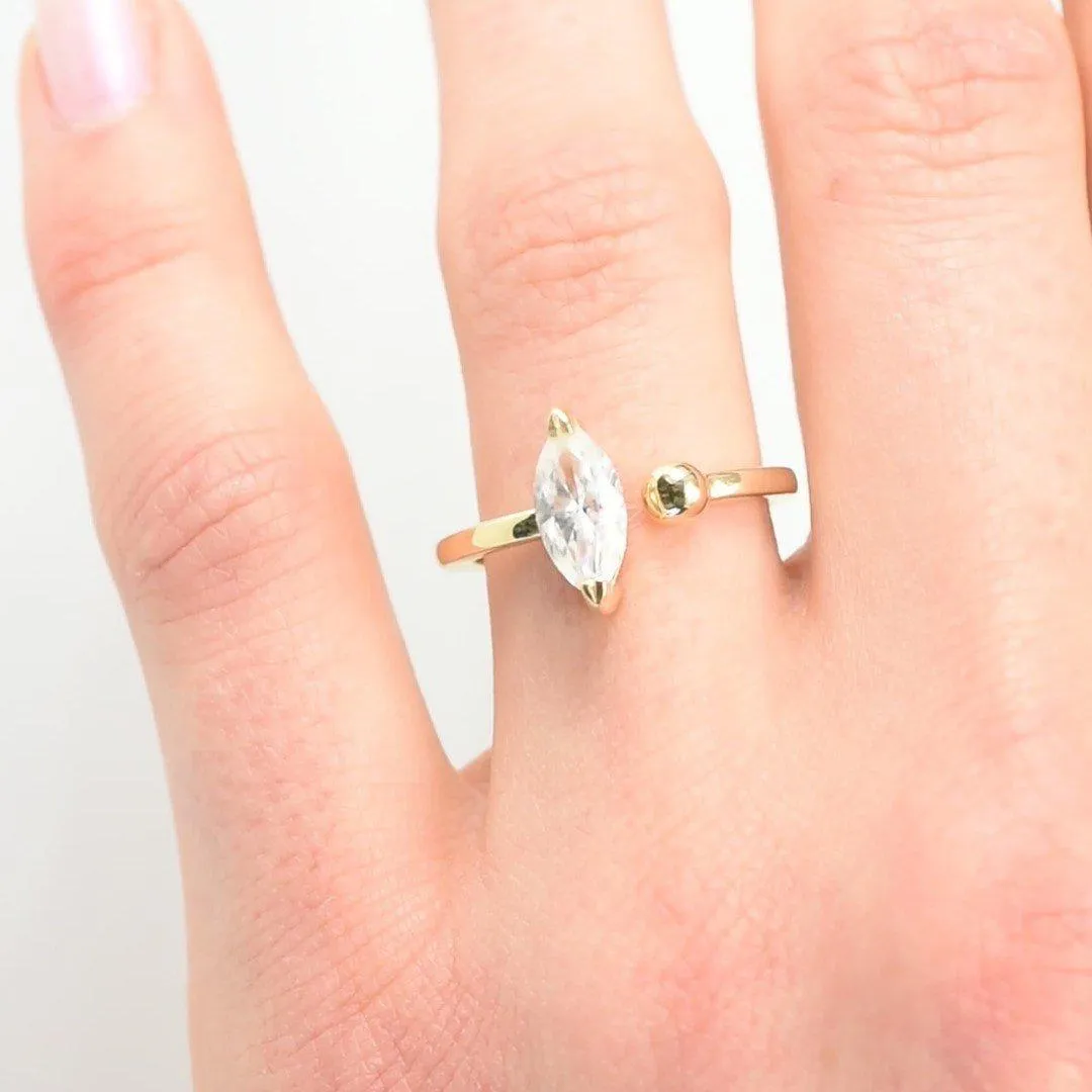 12x6mm Marquise Center Solitaire Detached Ring