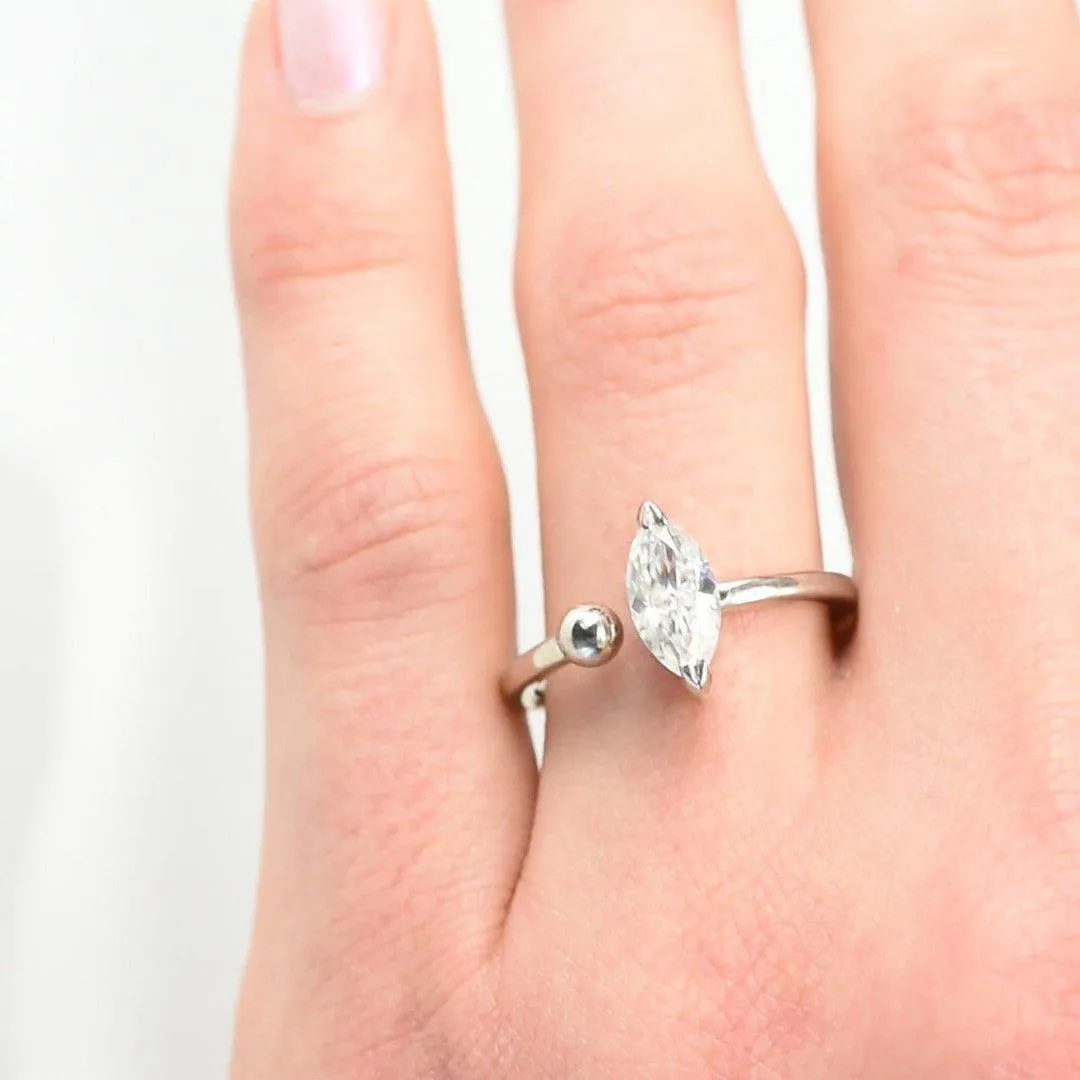 12x6mm Marquise Center Solitaire Detached Ring