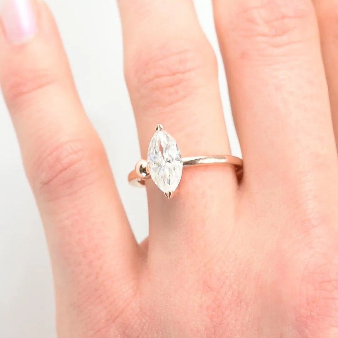 12x6mm Marquise Center Solitaire Detached Ring