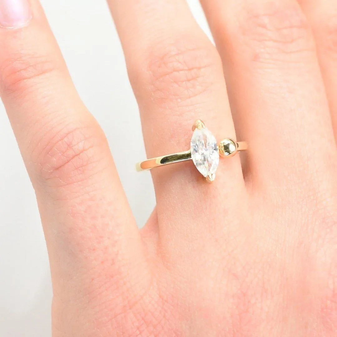 12x6mm Marquise Center Solitaire Detached Ring