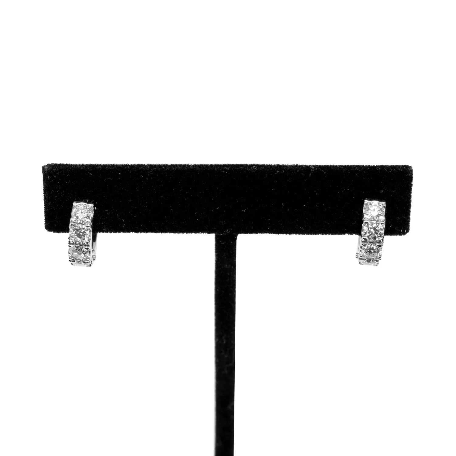 1.35cttw Lab Diamond Huggie earrings 14K White Gold