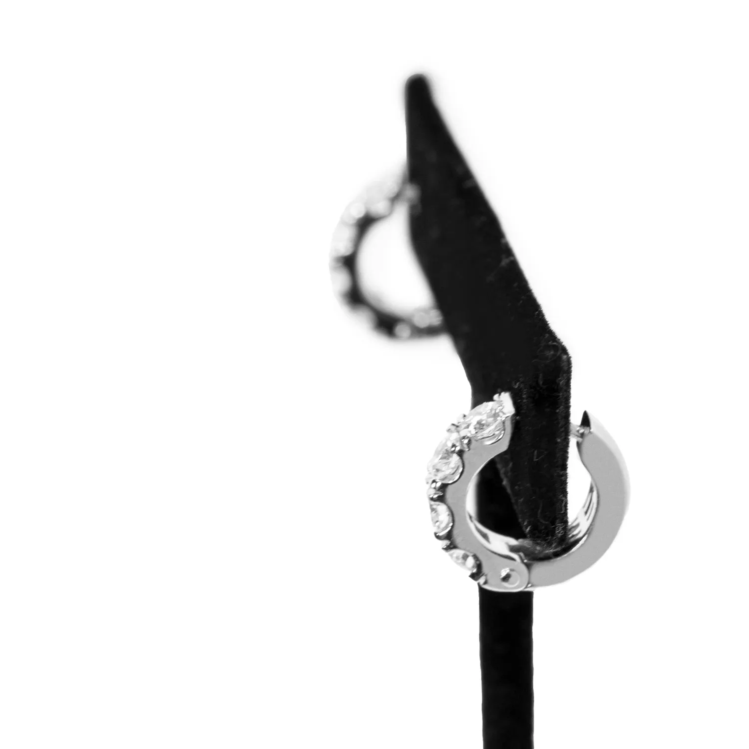 1.35cttw Lab Diamond Huggie earrings 14K White Gold