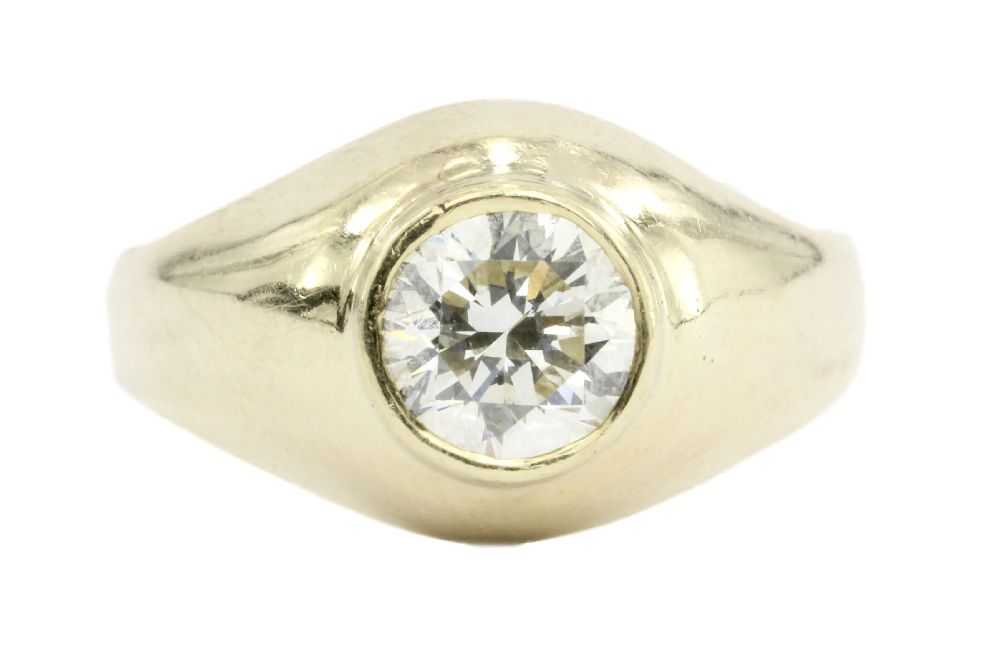 14K Gold 1 Carat Modern Gypsy Set Ring Size 7.5
