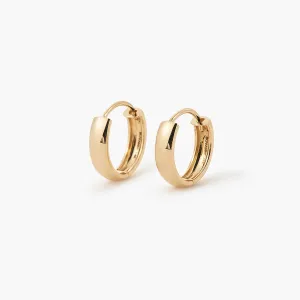 14K Gold 13mm 15mm 18mm Bold Huggie Hinged Hoops Earrings