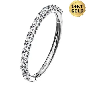14K Gold 16G cartilage earrings White Gold Cartilage Earrings