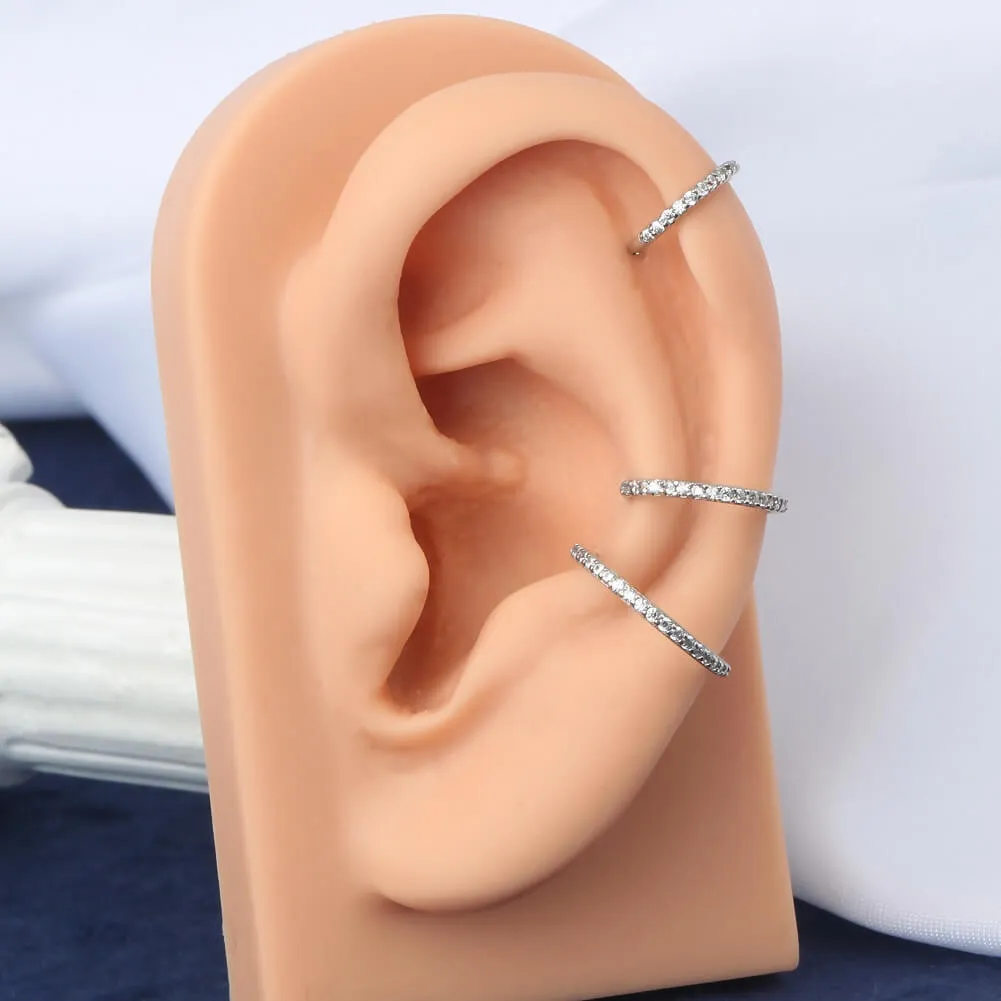 14K Gold 16G cartilage earrings White Gold Cartilage Earrings