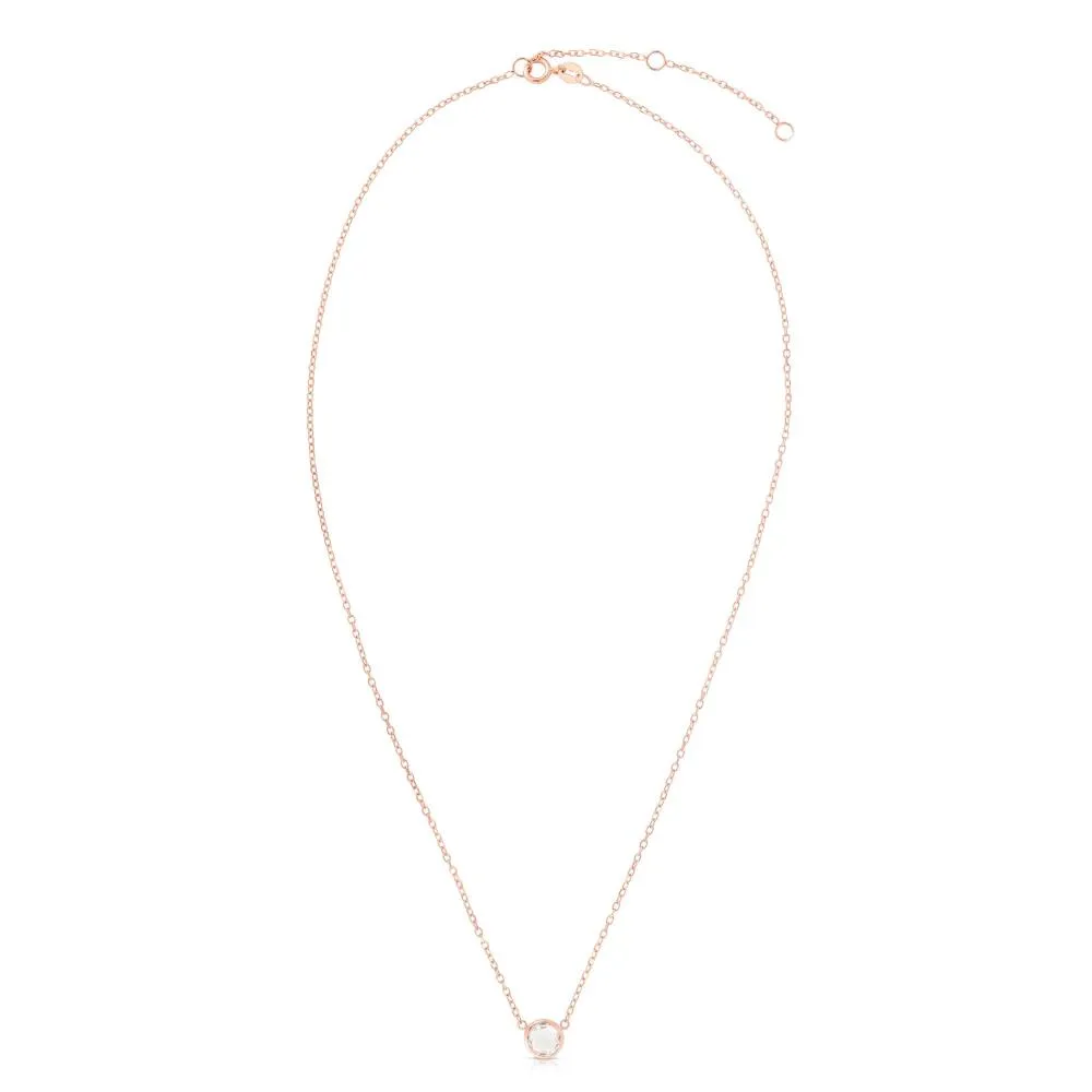 14K Gold & White Topaz Solitaire Necklace