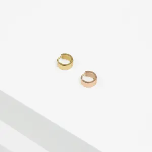 14k Solid Gold Tiny Bold Hoop Earring