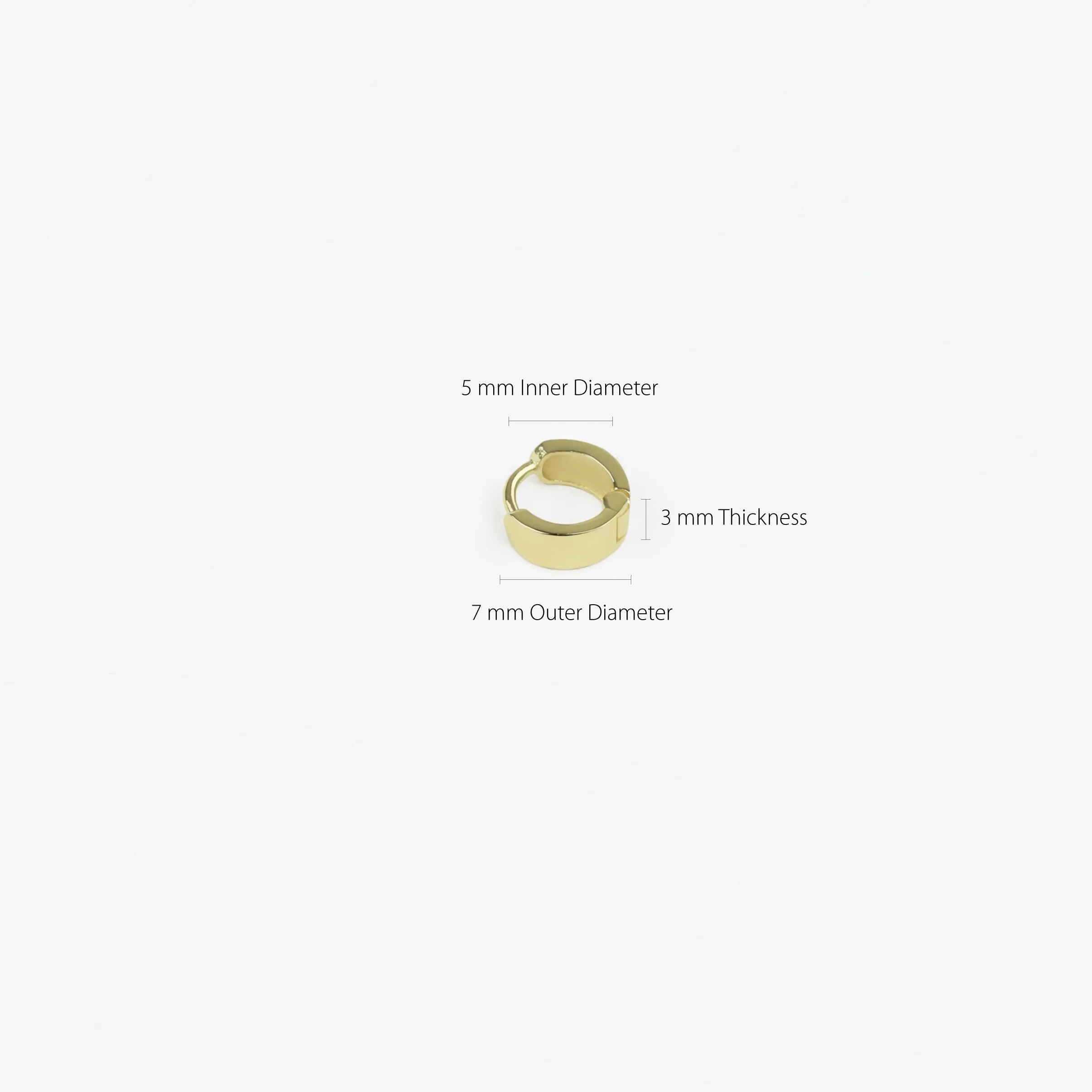 14k Solid Gold Tiny Bold Hoop Earring