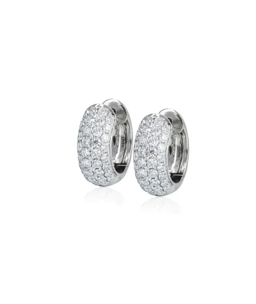 14K Thick Triple Row Rounded Huggies