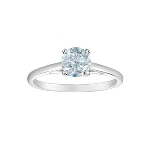 14K White Gold (0.50ct - 3.00ct) Lab Grown Diamond Solitare Engagement Ring