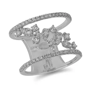 14K White Gold (0.81ct) Contemporary Diamond Ring