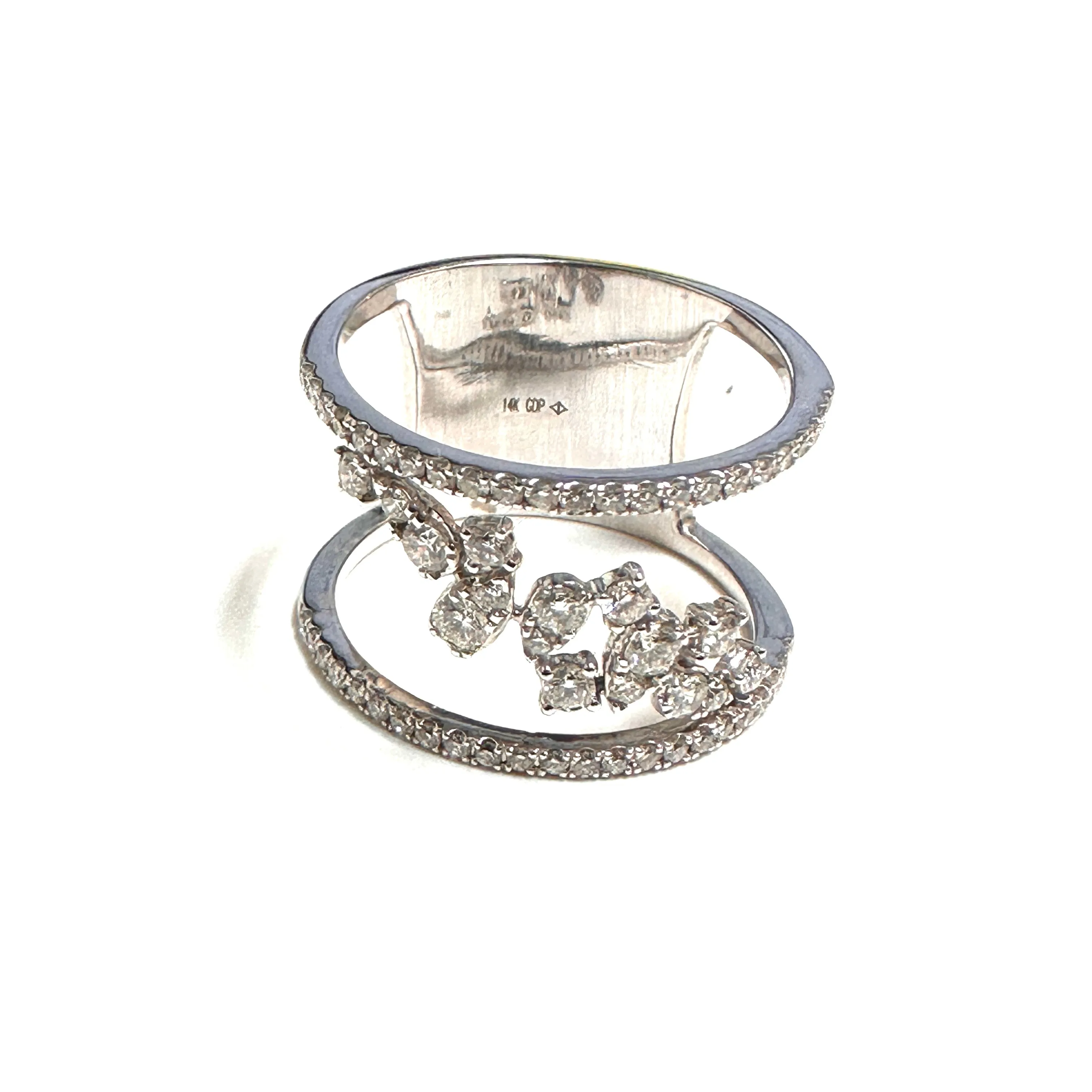 14K White Gold (0.81ct) Contemporary Diamond Ring