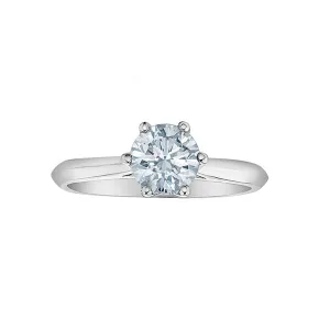 14K White Gold (1.00ct) Round Lab Grown Diamond Engagement Ring