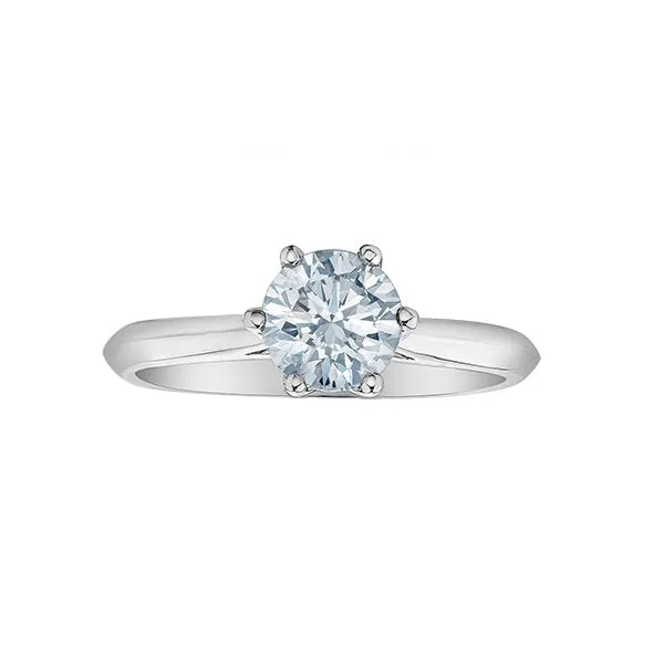 14K White Gold (1.00ct) Round Lab Grown Diamond Engagement Ring