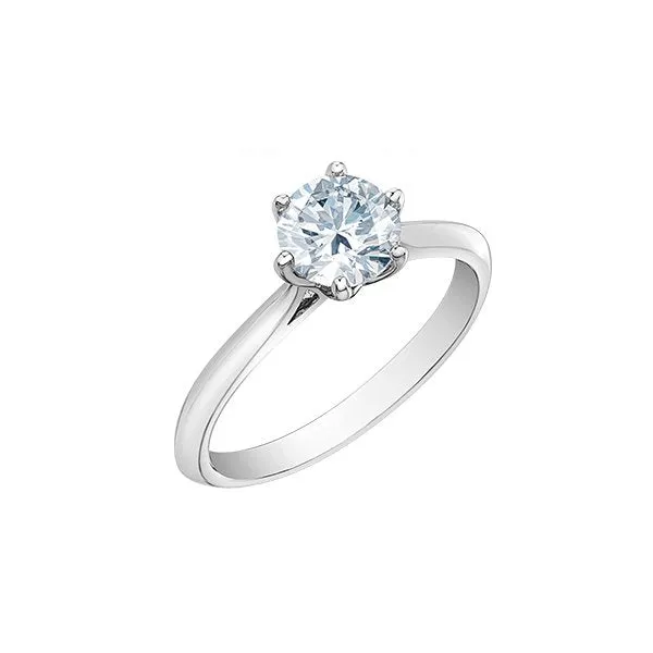14K White Gold (1.00ct) Round Lab Grown Diamond Engagement Ring